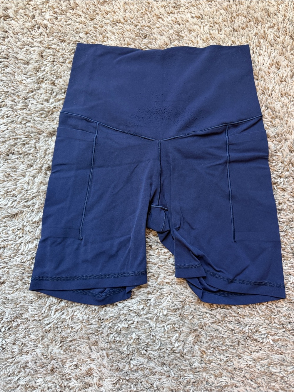 aerie Navy Blue Bike Shorts with High Waist